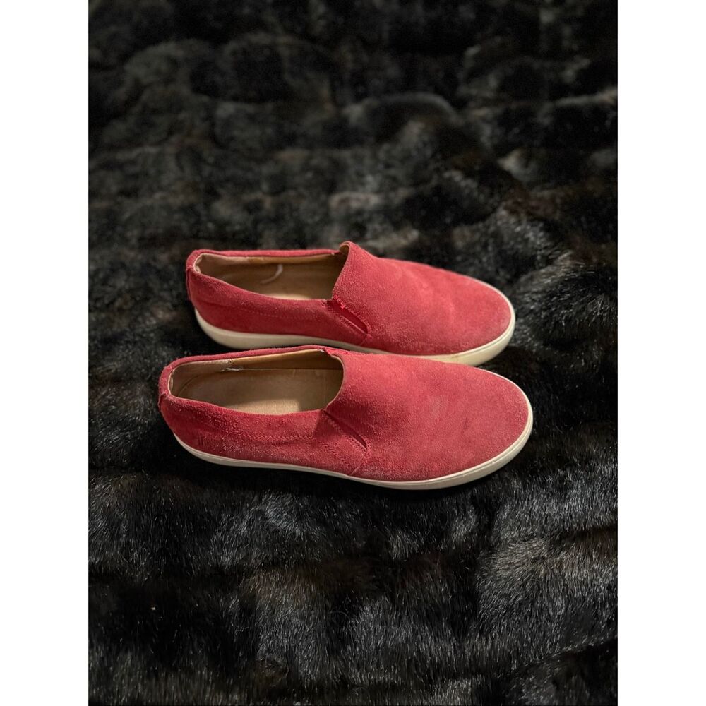 Frye Lena Slip-On Sneaker  red suede‎ leather 9.5 casual  shoes